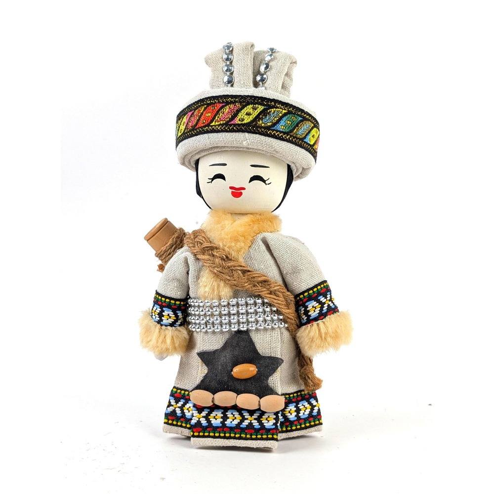 Vintage Chinese Yunnan Ethnic Minority Doll Beaded Headdress E-28 11.5 In